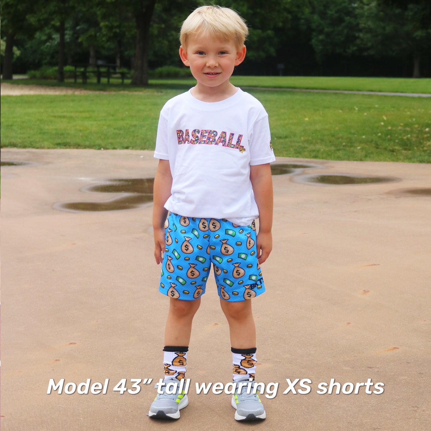 Money Bags Youth Athletic Shorts